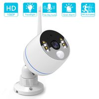 YESKAMO Wireless Security Camera Outdoor 1080p Floodlight IP Camera Audio Camera with Siren Alarm,Two Way Talk, Color Night Vision, 32G Video Recording, Motion Detection