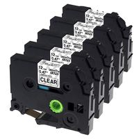 Labelife Compatible Label Tape Replacement for Brother TZ Tape 12mm 0.47 Laminated Clear Label Tape TZe 131 TZ-131 TZe-131 Compatible with P-Touch PT-D210 PT-H100 PTD400AD, 1/2 inch x 26.2 ft, 5-Pack