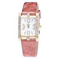 Women Quartz Watch Hosamtel Ladies Casual Faux Leather Checkers Rectangle Dial Analog Watch (Coffee 03)