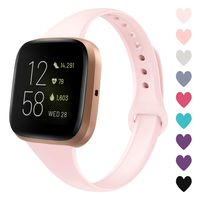 Acrbiutu Bands Compatible with Fitbit Versa/Fitbit Versa 2, Slim Thin Narrow Replacement Silicone Sport Wristband Strap Compatible for Fitbit Versa/Versa 2 Women Men