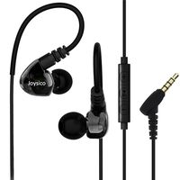 Joysico Sports Headphones Wired Over Ear In-ear Earbuds for Kids Women Small Ears, Earhook Earphones for Running Workout Exercise Jogging, Ear Buds with Microphone and Volume for Cell Phones MP3 Black