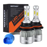 Infitary LED Headlight Bulbs 9007 HB5 Conversion Kits High/Low Beam Auto Headlamp Dual Beam Car Headlight 72W 6500K 8000LM Extremely Super Bright COB Chips- 1 Pair