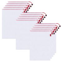 Ecowaare Reusable Produce Bags, 15 Pack See-Through Zero Waste Mesh Bags with Drawstring Toggle Closure, Colorful Tare Weight Tags - Large Size 12"x17"