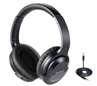 Jeestam Active Noise Cancelling Wired/Wireless Bluetooth Headphones with Microphone, Comfortable Protein Earpads Rotatable, Over Ear Headset Hi-Fi Stereo Deep Bass for Travel Work PC TV Phone (Black)