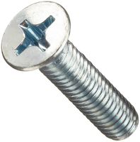 Steel Machine Screw, Zinc Plated Finish, Flat Head, Phillips Drive, 6mm Length, M3.5-0.6 Metric Coarse Threads (Pack of 100)