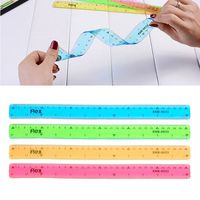 Fucung 4pcs 30cm Colored Soft Ruler, Multicolour Flexible Creative Stationery Rule School Supply, Random Color