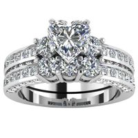 Womens Fashion Diamond Wedding Ring, Cnebo Elegant Heart Diamond CZ Zircon Ring,Couple Men Women Engagement Ring Jewelry Valentines Gift