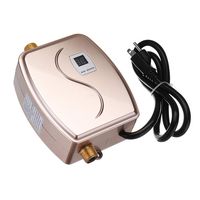 Electric Tankless Instant Hot Water Heater,3800w Mini Constant Temperature Instant Hot Water for Faucet Shower Kitchen Heating 3 Seconds Hot Water System US/EU Plug,Gold,US