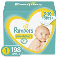 Diapers Newborn / Size 1 (8-14 lb), 198 Count - Pampers Swaddlers Disposable Baby Diapers, ONE MONTH SUPPLY