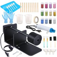 Sntieecr Epoxy Glitter Tumbler Turner Kits with Tumbler Turner Machine, 12 PCS Glitter Powder, Bubble Buster Tool Heat Gun, Silicone Brushes and 34 PCS Epoxy Resin Tools for DIY Craft Glitter Tumblers