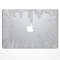 The Decal Guru Around The World Monuments Decal Vinyl Sticker, 13" MacBook Air, Silver (1385-MAC-13A-S)