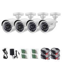 ZOSI 720P HD-TVI Surveillance Camera System with 4 Pack 1280TVL (720p) Weatherproof Day/Night Vision Bullet Security Camera (Renewed)