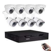 Tonton 8CH Full HD 1080P Security Camera System, 5-in-1 Surveillance Video Recorder with 4PCS Outdoor Indoor Bullet Cameras and 4PCS Dome Cameras, Face Recognition and Night Vision(NO HDD)