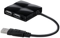 Belkin F4U019-BLK-TG USB 2.0 4-Port Travel Hub - Black