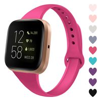 Acrbiutu Bands Compatible with Fitbit Versa/Fitbit Versa 2, Slim Thin Narrow Replacement Silicone Sport Wristband Strap for Fitbit Versa/Versa 2 Women Men