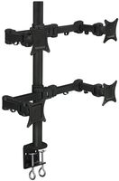 Mount-It! 4 Monitor Stand | Quad Monitor Desk Mount Arms | Fits Four Computer Screens 19 20 21 22 23 24 25 26 27 Inches | Heavy Duty Height Adjustable | VESA 75 100 Compatible | Double C-Clamp Base