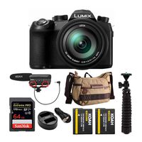 Panasonic LUMIX FZ1000 II 4K 16x Long Zoom Digital Camera Plus Vanguard Havana 21 Bag, 64GB Extreme PRO 170 MB/s, Pro Shotgun Video Mic, 2 Batteries, and Spider Tripod