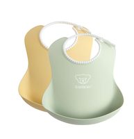 BABYBJÖRN Baby Bib, 2-Pack, Powder Yellow/Green