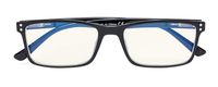 Blue Light Filter,Spring Hinges Computer Reading Glasses for Women and Men(Black,+2.00)