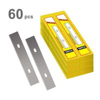 4" Scraper Blades 60 pcs Replacement Stainless Steel Razor Blade for Scraper to Remove Wallpaper Adhesive Vinyls
