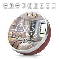 2020 Upgraded Alarm Clock for Bedrooms,Clock Radios,LED Digital Alarm Clock Radio with FM Radio,Wireless Speaker,FM Alarm Clock with Classic Design,Battery Backup,USB Port Charging-Red