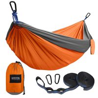 Kootek Camping Hammock Double & Single Portable Hammocks with 2 Tree Straps, Lightweight Nylon Parachute Hammocks for Backpacking, Travel, Beach, Backyard, Patio, Hiking