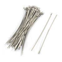 uxcell 4.6x250mm Self Locking Stainless Steel Hose Cable Ties Clamps 100 Pcs