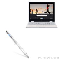 Google Pixelbook Stylus Pen, BoxWave [AccuPoint Active Stylus] Electronic Stylus with Ultra Fine Tip for Google Pixelbook - Metallic Silver
