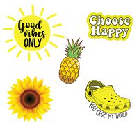 Pack of 5 Cute hydroflask Stickers for Teens, Yellow Stickers for Laptop Hydro Flasks Water Bottles Hydro Flask Stickers vsco Girls and Teens