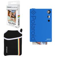 Polaroid Mint Instant Digital Camera (Blue) Basic Bundle + Paper (20 Sheets) + Deluxe Pouch