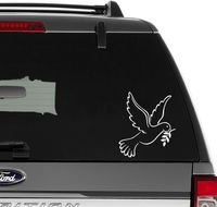 Dove Bird Peace Vinyl Decal Sticker For Wall Decor, Windows, Laptop, Car, Truck, Motorcycle, Vehicles (Size-6 inch/15 cm Tall) - (Gloss WHITE Color)