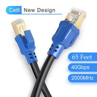 CAT 8 Ethernet Cable 65 ft, High Speed SSTP LAN RJ45 Cord, Internet Network UP for Router, Modem, Gaming, etc.
