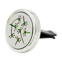Voberry 30mm Car Essential Oil Diffuser Stainless Steel Locket Air Freshener with Vent Clip Felt Pad (G)