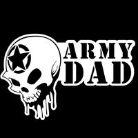 Army Dad Skull Vinyl Decal Sticker | Cars Trucks Vans Walls Laptops Cups | White | 5.5 X 3.5 Inch | KCD1702