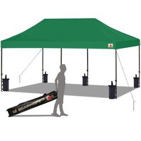 ABCCANOPY Pop up Canopy Tent Commercial Instant Shelter with Wheeled Carry Bag, Bonus 6 Canopy Sand Bags, 10x20 FT (Forest Green)