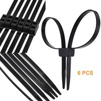 TUOKAY Extra Heavy Duty Zip Ties, Set of 6 Double Locking Nylon Large Zip Ties Disposable Sturdy and Strong Restraints | Tensile Strength: 250LBS | Length: 27 1/2"