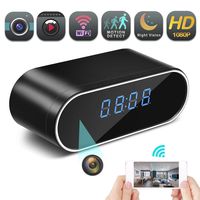 Spy Camera, 1080P Hidden Camera Clock WiFi Video Recorder 140° Wide Angle Lens Wireless IP Cameras for Indoor Home Security Monitoring Nanny Cam with Night Vision Motion Detection (Black)