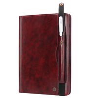 iPad Pro 11 Case 2018 with Pencil Holder, Businda Premium Leather Folio Stand Cover Shockproof Magnetic Case [Auto Sleep/Wake Multi Angle Stand/Support 2nd Gen ipad Pencil Charging, Wine Red