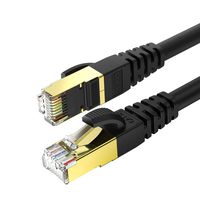 CAT 8 Ethernet Cable 30 Feet  Fastest Black Network Cable Internet Ethernet LAN Cable,High Speed 40Gbps 2000Mhz SFTP LAN Wire Internet Patch Cable with RJ45 Connector for Switch/Router/Gaming