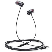 in Ear Headphones Wired Earbud with Line-in Microphone Heavy Bass Dynamic Driver Earphones with Non Tangle Fabric Braid for Running Gym Android Phones Music Player Dark Chrome E681