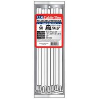 US Cable Ties RSD14B50 14-Inch Releasable Ties, UV Black, 50-Pack