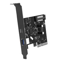 QICENT 2 Ports PCI-Express Card with 1 x USB3.1 Port and 1 x Type C Port 10 Gbps and 15-Pin Power Connector for Windows 7/8/8.1/10 Above & Linux Kernal