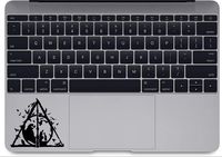 Die-Cut Vinyl Decal Sticker HP Deathly Hallow Compatible with MacBook Laptop Keyboard Trackpad Car Window (Black) (Deathly Hallow with Three Brothers)