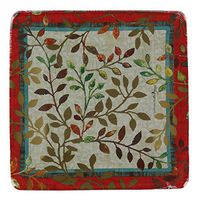 Design Design Patina Fall Leaves Dessert Square 7.25" Paper Plates 8 ct