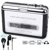 By-Heart Cassette Player Portable, Walkman Cassette Player from Tapes to MP3/WAV/CD Converter Via USB, Audio Music Player Capture Cassette Recorder with Headphones for Laptop/PC/Mac