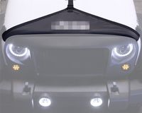 FMtoppeak Black Front Hood Protective Body Bra Cover for 2007-2017 Jeep Wrangler with White Logo