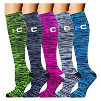 Copper Compression Socks For Men & Women(5 Pairs)- Best For Running,Athletic,Medical,Pregnancy and Travel -15-20mmHg (Small/Medium, A - Color 5 - Assorted)