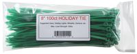 Micro Plastics Nylon Holiday Cable Tie, 8" Length, Green, 50 lbs Tensile Strength, (Pack of 100)