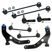 DLZ 8 Pcs Front Suspension Kit-2 Lower Control Arm and Ball Joint Assembly 2 Outer Tie Rod End 2 Front 2 Rear Sway Bar Compatible with Mazda Protege 2001 2002 2003, Mazda Protege5 2002 2003