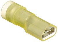 Morris Products 11978 Female Disconnect, Double Crimp, Nylon Fully Insulated, Yellow, 12-10 Wire Size, 0.032"X0.250" NEMA Tab  (Pack of 100)